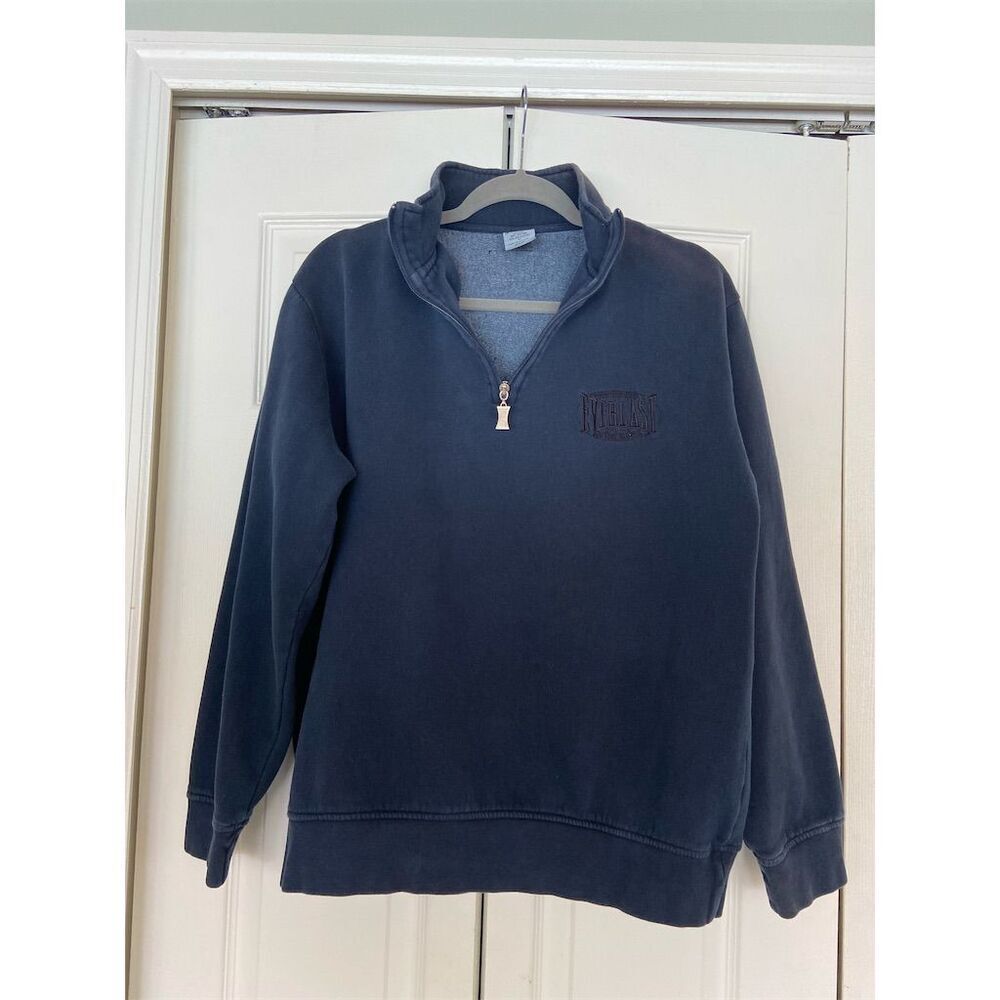 Everlast Unisex Blue Full Zip Sweater M Embroidered Logo Casualal